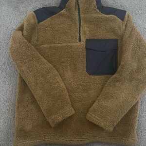 The North Face Tan and Black Fleece Jacket
